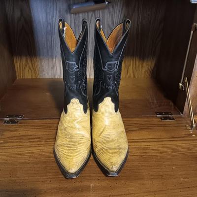 MEN'S CABORCA LEATHER WESTERN BOOTS SIZE 10D