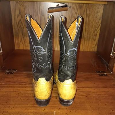 MEN'S CABORCA LEATHER WESTERN BOOTS SIZE 10D