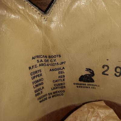 MEN'S AFRICAN ONLY LEATHER WESTERN BOOTS SIZE 10D
