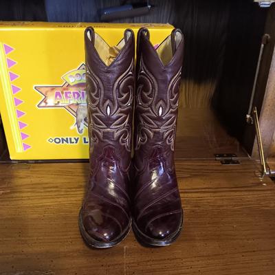 MEN'S AFRICAN ONLY LEATHER WESTERN BOOTS SIZE 10D