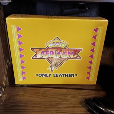 MEN'S AFRICAN ONLY LEATHER WESTERN BOOTS SIZE 10D