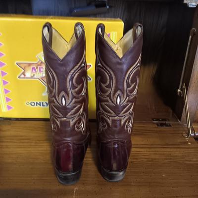 MEN'S AFRICAN ONLY LEATHER WESTERN BOOTS SIZE 10D