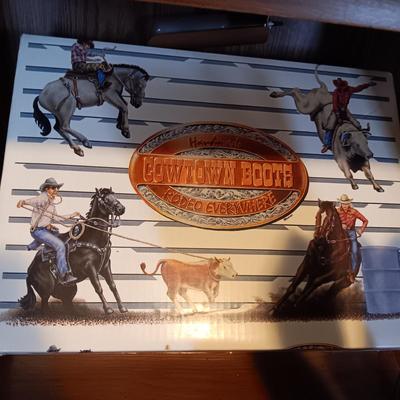 MEN'S COWTOWN LEATHER WESTERN BOOTS SIZE 10D