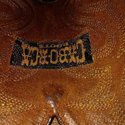 MEN'S CABORCA LEATHER WESTERN BOOTS WITH BOOT BAG SIZE 10D