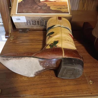 MEN'S UNIQUE ABILENE MONTANA LEATHER WESTERN BOOTS SIZE 10D