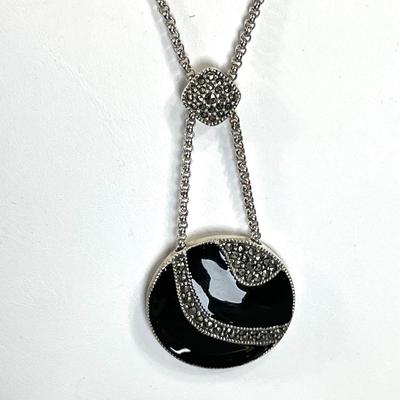 Judith Jack Sterling Silver Marcasite Necklace