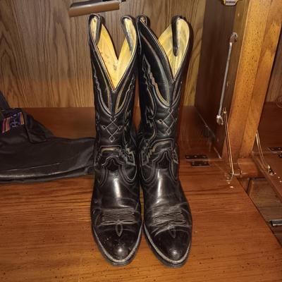 MEN'S LEVI'S LEATHER WESTERN BOOTS WITH BOOT BAG SIZE 10D