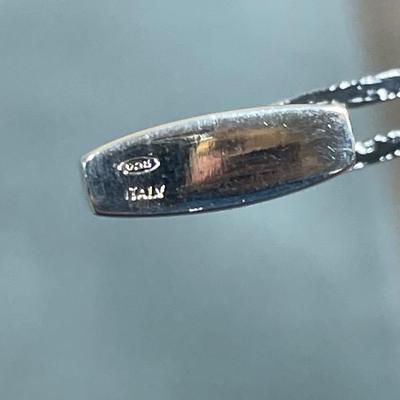 Italy Sterling Silver Paperclip Carabiner Necklace