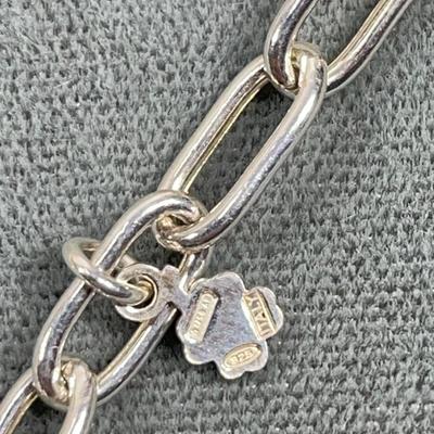 Italy Sterling Silver Paperclip Carabiner Necklace