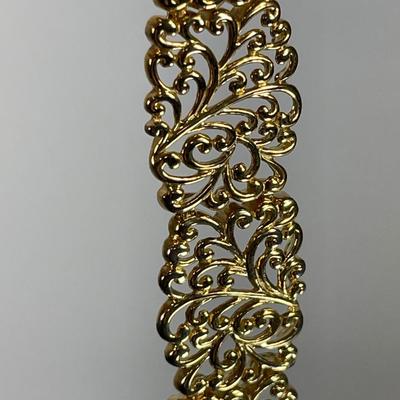 Gold over Sterling Silver Filigree Link Bracelet