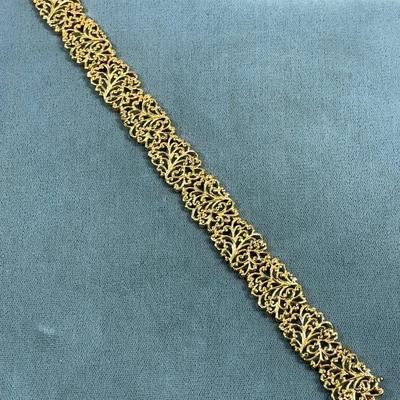 Gold over Sterling Silver Filigree Link Bracelet