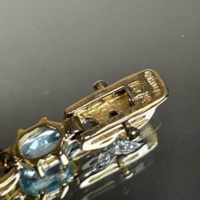 Gold over Sterling Silver Blue Topaz Bracelet