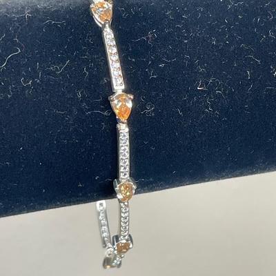 Sterling Silver Champagne CZ Bracelet