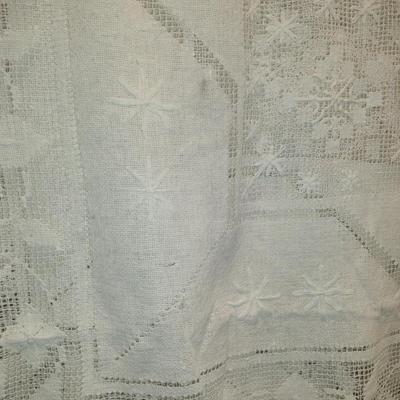 Hand Tatted Lace Table Cloth- Approx 61 1/2" x 72"