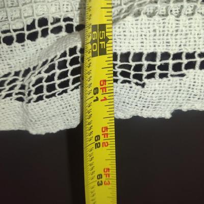 Hand Tatted Lace Table Cloth- Approx 61 1/2" x 72"