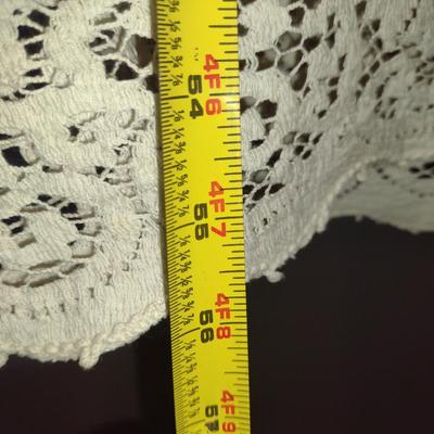 Lace Tablecloth- Possibly Hand Tatted- Approx 56" x 96 1/2"