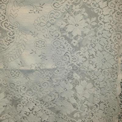 Lace Tablecloth- Possibly Hand Tatted- Approx 56" x 96 1/2"