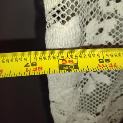 Lace Tablecloth- Possibly Hand Tatted- Approx 56" x 96 1/2"