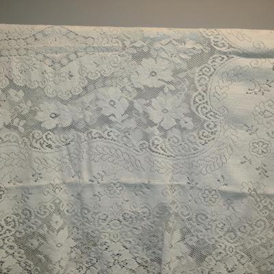 Lace Tablecloth- Possibly Hand Tatted- Approx 56" x 96 1/2"