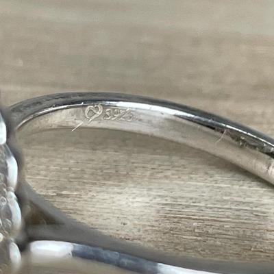 Beautiful CZ Halo Sterling Silver Ring 7.5