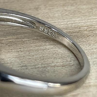 Sterling Silver Blue and CZ Ring 7