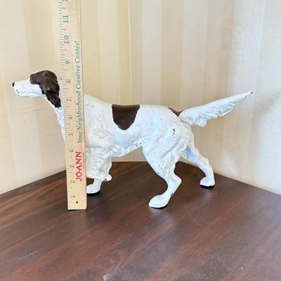 LOT 23F: Antique / Vintage Painted Cast Iron English Setter Dog Doorstop