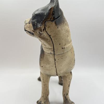 LOT 24F: Antique / Vintage Painted Cast Iron Boston Terrier Dog Doorstop