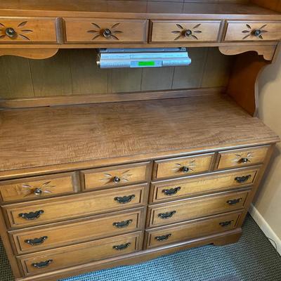 LOT 143U: Wooden Dresser Cabinet with Attached CD/Radio Player