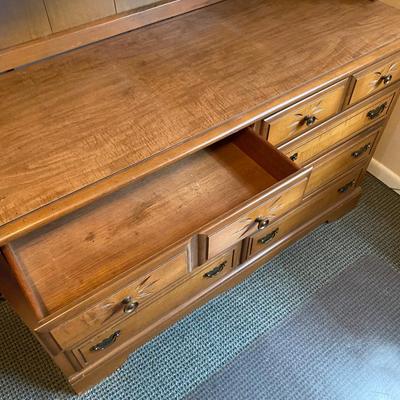 LOT 143U: Wooden Dresser Cabinet with Attached CD/Radio Player