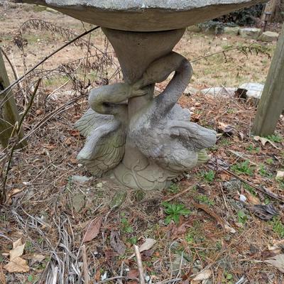 Concrete Birdbath Swan Design Base