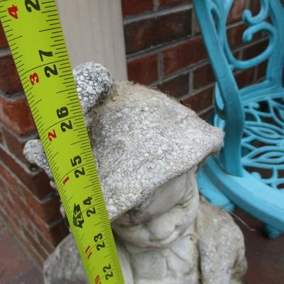 Concrete Boy With Dog Statue