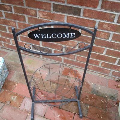Welcome Sign Plant Stand