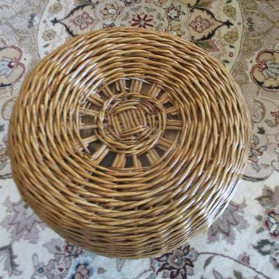 Approx 12 1/2" Tall 3 Legged Wicker Stool