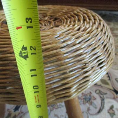 Approx 12 1/2" Tall 3 Legged Wicker Stool