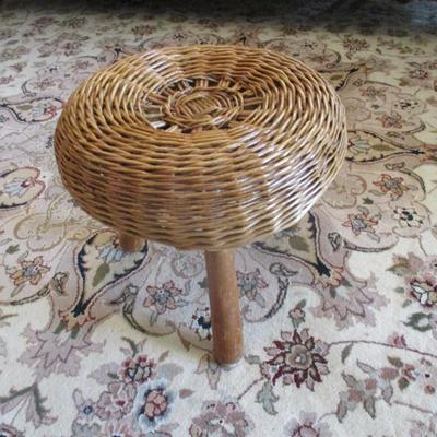 Approx 12 1/2" Tall 3 Legged Wicker Stool