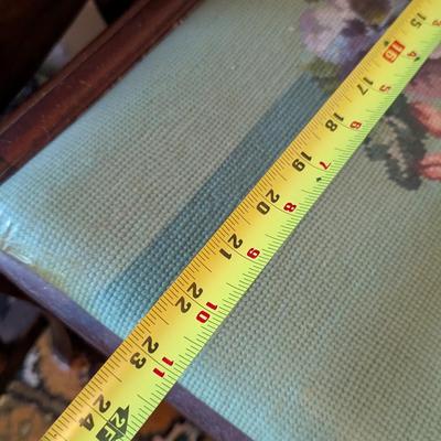 Vintage Antique Needlepoint Bench