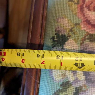 Vintage Antique Needlepoint Bench