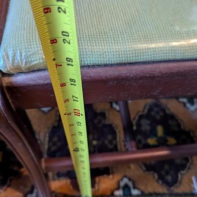 Vintage Antique Needlepoint Bench