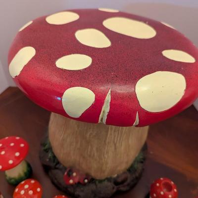 Ceramic Mushroom Stool Wood Candle Holders & Candles