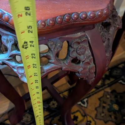 Asian Plant Stand Pedestal Marble Top Approx 25" Tall