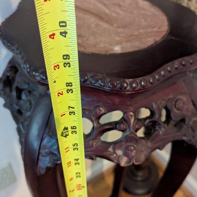 Asian Plant Stand Pedestal Marble Top Approx 38"