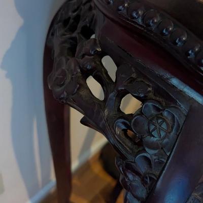 Asian Plant Stand Pedestal Marble Top Approx 38"