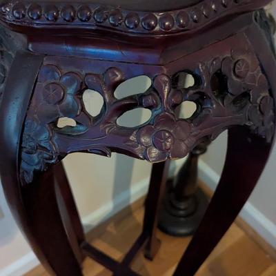 Asian Plant Stand Pedestal Marble Top Approx 38"