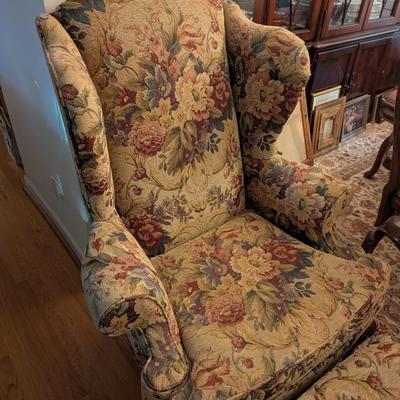 Woodmark A Howard Miller Company Chair & Ottoman Approx 60 Years Old