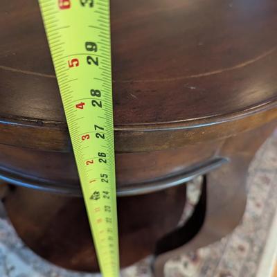 Scroll Design Round Table With 1 Drawer