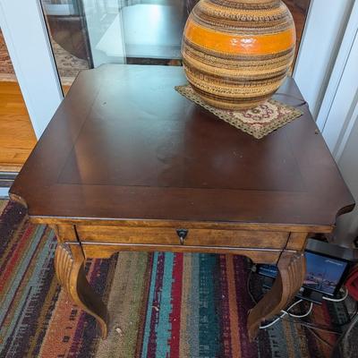 Wood Side Table With 1 Drawer