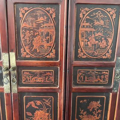 Antique Chinese Lacquered Cabinet