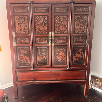 Antique Chinese Lacquered Cabinet