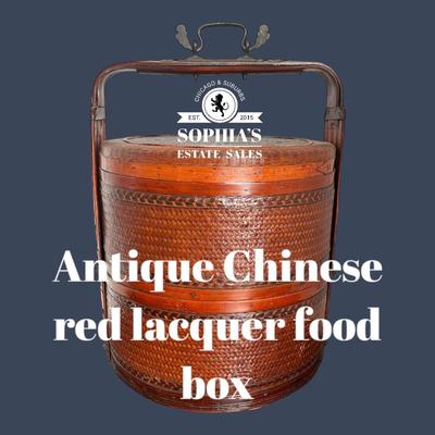 Antique Lacquered Chinese Food Box