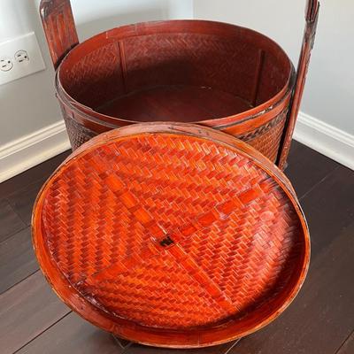 Antique Lacquered Chinese Food Box